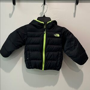 The North Face Black Jacket with Neon Green Trim